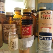 assorted vintage and antique medicine boxes and bottles – $2 – $3