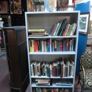 SALE vintage powder coated industrial steel bookcase w/ shelves – $150