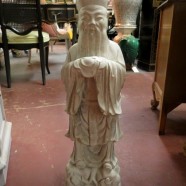 vintage Chinese style concrete statue of an elder – $145