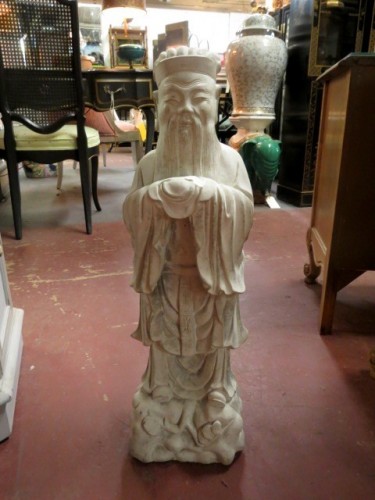 vintage Chinese style concrete statue of an elder – $145 vintage Chinese style concrete statue of an elder – $145
