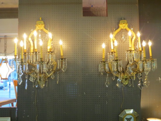 vintage antique pair of Victorian monumental sconces – $2100 for the pair