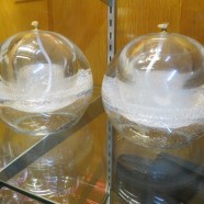 Vintage mid-century modern hand-blown glass oil lamps – $150 each