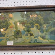 Vintage Maxfield Parrish framed orig. print “The Lute Players” – $350
