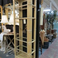 Vintage midcentury modern Ficks & Reed rattan bookcases – $595/each