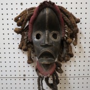 SALE! Vintage carved wood African Dan mask – $295