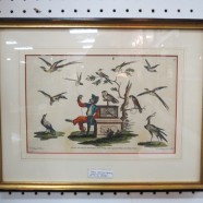 Vintage antique hand colored chinoiserie engraving – $295