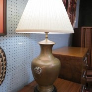 SALE! Vintage antique Chinese brass lamp – $125
