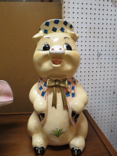 Vintage mid century modern large ceramic piggy bank – $45