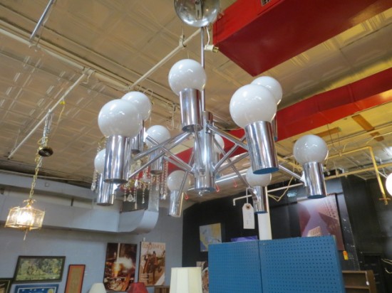 SALE! Vintage mid century modern 12 arm chrome chandelier – $380 SALE! Vintage mid century modern 12 arm chrome chandelier – $380
