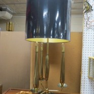 SALE! Vintage mid century modern brass and marble table lamp c. 1960 – $172