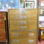 SALE! Vintage mid century modern American of Martinsville walnut chest/dresser – $275