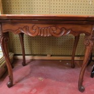 SALE! Vintage antique French style carved walnut tea table c. 1920 – $115