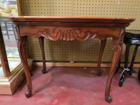 SALE! Vintage antique French style carved walnut tea table c. 1920 – $115 SALE! Vintage antique French style carved walnut tea table c. 1920 – $115