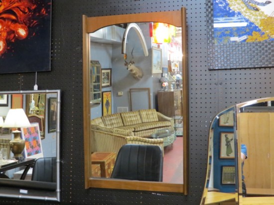 Vintage mid century modern Bassett walnut mirror – $125 Vintage mid century modern Bassett walnut mirror – $125