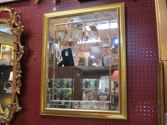 SALE! Vintage mid-century modern gold and brass mirror – $50 SALE! Vintage mid-century modern gold and brass mirror – $50