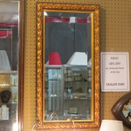 Vintage antique gold wood carved mirror – $90