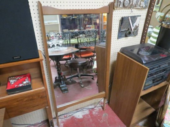 Vintage mid century modern walnut mirror – $60 Vintage mid century modern walnut mirror – $60