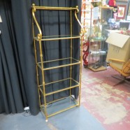 Vintage mid-century modern gilded metal shelf etagere – $695