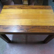 SALE! Vintage Danish modern Dyrlund rosewood and teak side table – $250