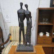 Vintage antique Giacometti style metal sculpture – $195