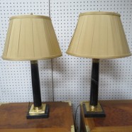 Vintage Pair of Black Marble and Brass Lamps – $195 for the pair