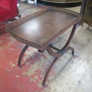 SALE! Vintage Antique Irwin Mahogany Bar Cart – $250