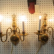 Vintage Antique Pair of Brass 2 Arm Sconces – $295 for the pair