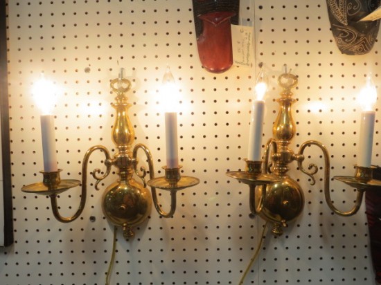 Vintage Antique Pair of Brass 2 Arm Sconces – $295 for the pair Vintage Antique Pair of Brass 2 Arm Sconces – $295 for the pair