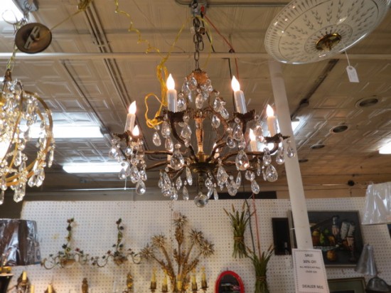 Vintage Antique Crystal and Brass 8 Arm Chandelier – $445 Vintage Antique Crystal and Brass 8 Arm Chandelier – $445