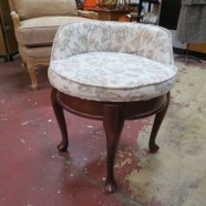 Vintage Antique French Style Walnut Vanity Chair – $125