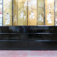 Vintage Mid-Century Modern Black Lacquer Credenza/Dresser – $495