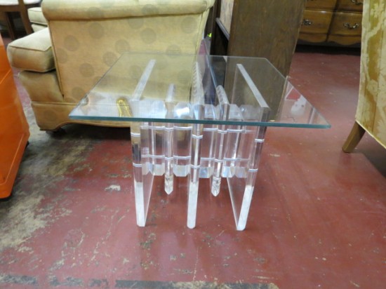 Vintage Mid Century Modern Charles Hollis Jones Lucite and Glass Table – $1200