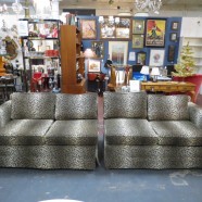 Vintage Mid Century Modern Glam Leopard Print Sectional Sofa Set – $1195