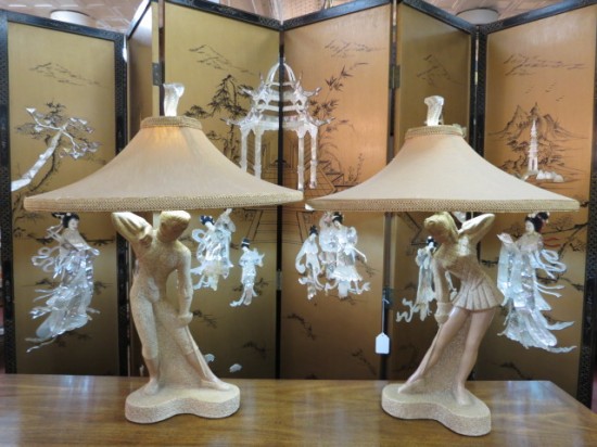 Vintage Mid Century Modern Pair of Figural Reglor of California Lamps – $595 for the pair