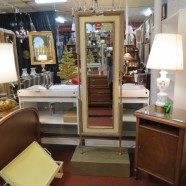 Vintage Antique Full Length Gilt Trim Mirror – $285