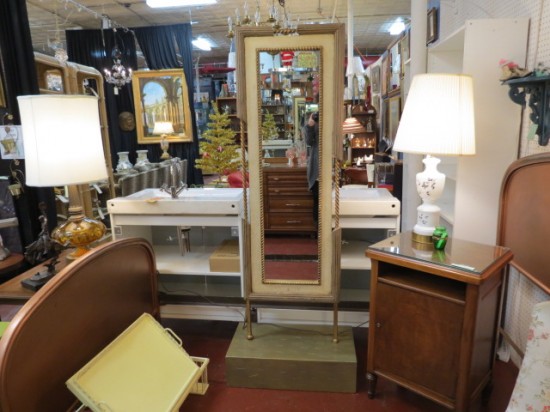 Vintage Antique Full Length Gilt Trim Mirror – $285