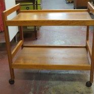 Vintage Mid Century Danish Modern Teak Bar Cart – $225