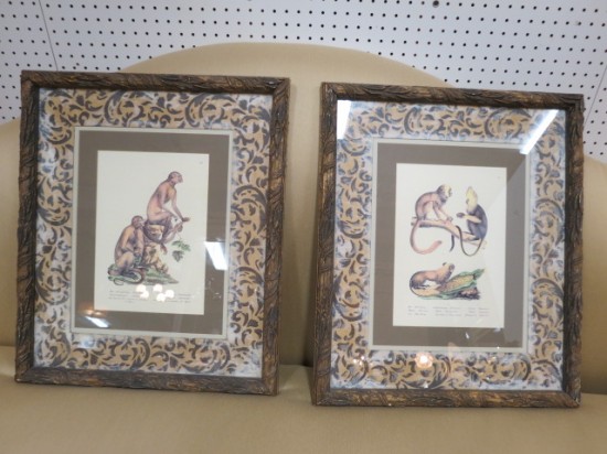 Vintage Pair of John Richard Monkey Etchings – $350 for the pair Vintage Pair of John Richard Monkey Etchings – $350 for the pair