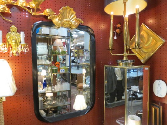 Vintage Antique Carved Black and Gold Shell Mirror – $265 Vintage Antique Carved Black and Gold Shell Mirror – $265