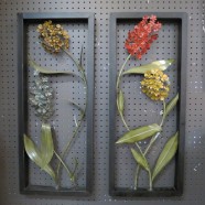 Vintage Mid Century Modern Pair of Metal Flower Wall Art – $195 for the pair