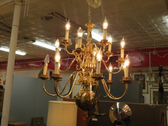 Vintage Antique Brass 16 Arm Chandelier – $139 Vintage Antique Brass 16 Arm Chandelier – $139