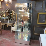 Vintage Mid-Century Modern Style Glass and Mirror Vitrine Display Case – $495