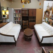 Vintage Mid Century Modern Pair Of White Tufted Sofas – $695 each