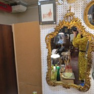 Vintage Antique Chinese Style Gold Wood and Gesso Mirror – $445