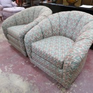 Vintage Mid Century Modern Pair of Swivel Lounge Chairs – $595 for the pair