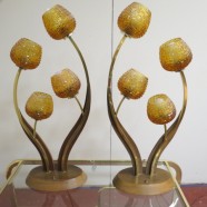 Vintage Mid Century Modern Pair of 4 Arm Flower Lamps – $395 each