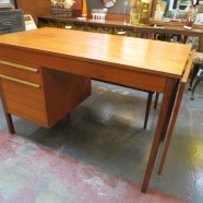 Vintage Mid Century Danish Modern Teak Drop Leaf Desk – $495