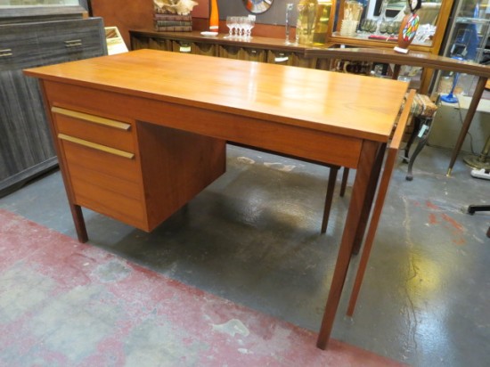 Vintage Mid Century Danish Modern Teak Drop Leaf Desk – $495