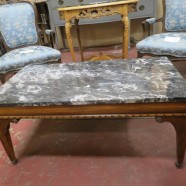 Vintage Antique Marble Top Mahogany Coffee Table – $340