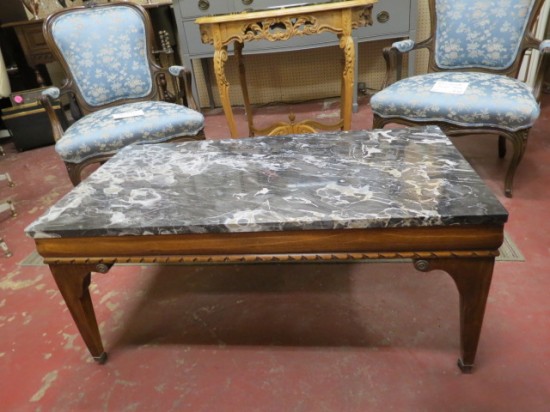Vintage Antique Marble Top Mahogany Coffee Table – $340 Vintage Antique Marble Top Mahogany Coffee Table – $340